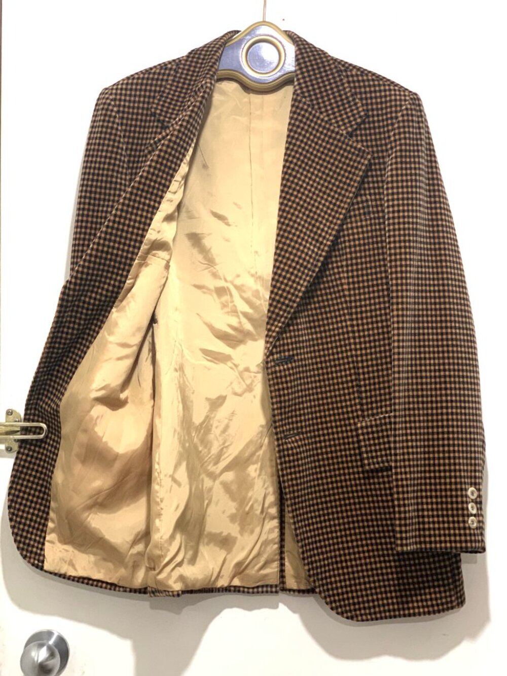 VINTAGE BLOOMINGDALES MADE IN FINLAND PLAID COTTON VELVET BLAZERS SIZE 38R